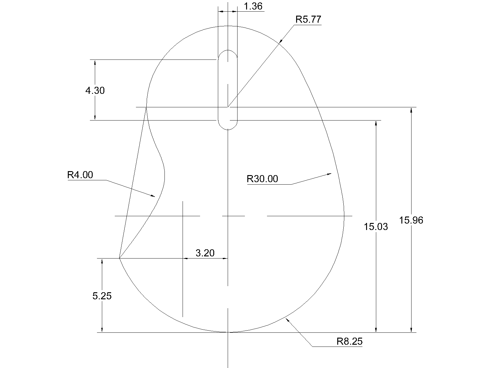 Sol's submitted drawing for the mouse-shaped AutoCAD task